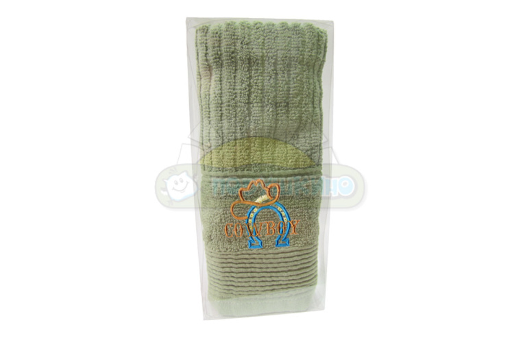 Махровое полотенце Вита 34х70 с вышивкой "Ковбой"