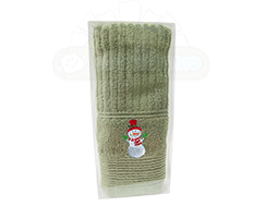 Махровое полотенце Вита 34х70 с вышивкой "НГ Снеговик"