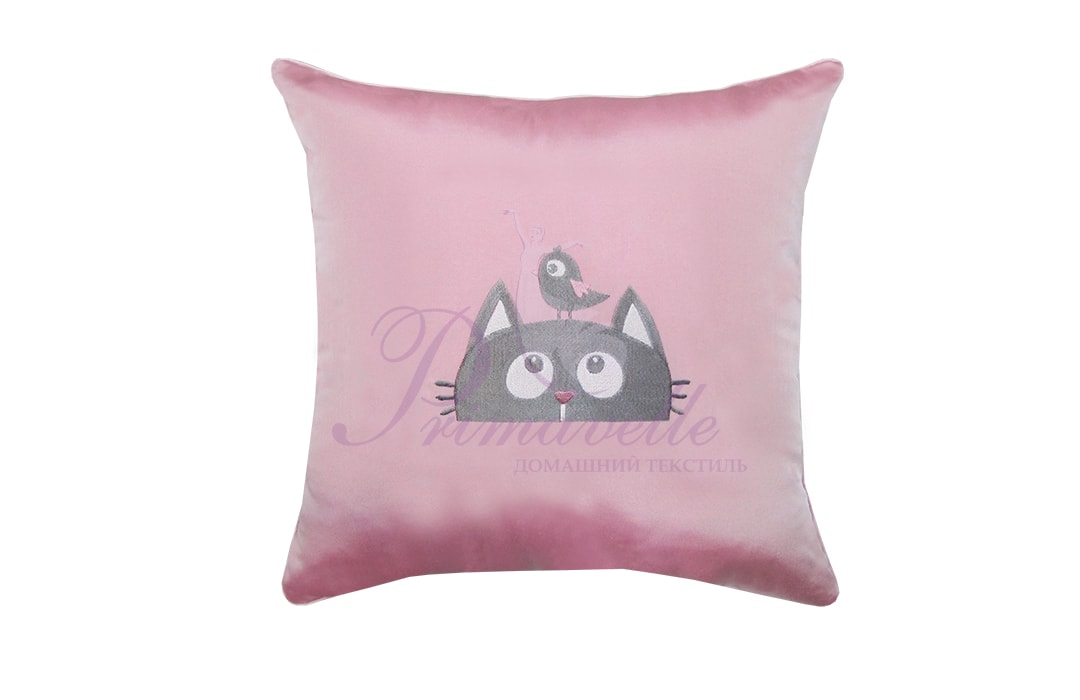 Подушка декоративная с вышивкой "Кот"