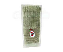 Махровое полотенце Вита 34х70 с вышивкой "Снеговик"