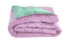 Одеяло-покрывало Duo с художественной стежкой "Тропики", лилово-мятный